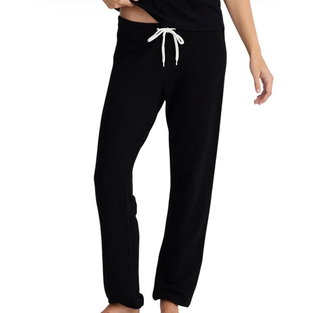MONROW Black Sweater Knit SUPERSOFT SWEATPANTS JOGGERS PANTS Drawstring SZ XS